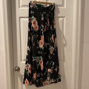 Wrap floral skirt